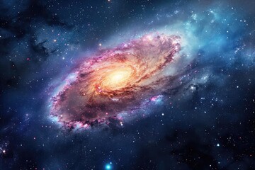 Wall Mural - cosmic galaxy with distant stars and nebulae