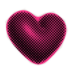 Wall Mural - Black halftone heart on pink, pop art style.