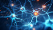 Neuron brain nerve nervous system pain nerve illustration material, medical technology concept illustration