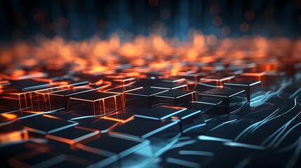 Wall Mural - Technology abstract graphic poster web page PPT background, technology background