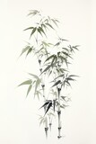 Fototapeta Sypialnia - Black and white bamboo painting