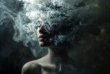 Fototapeta Sypialnia - Portrait of a Women With Smoke
