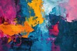 Abstract painting with rich Textured brush strokes in vibrant colors