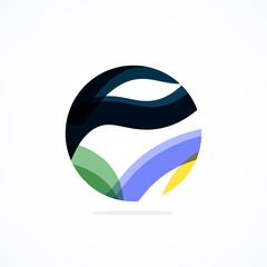 Poster - Abstract circle logo - minimalist emblem, timeless and universal shape of circle. Unique logo represent range of brands and concepts, encapsulating simplicity and creativity in single, iconic image