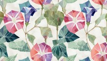 Morning Glory, Watercolor Flower Background Image, 16:9 Widescreen Wallpaper