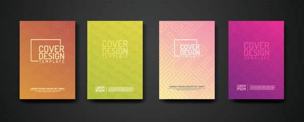 set cover Design template with geometric lines textured pattern background and dynamic gradation color