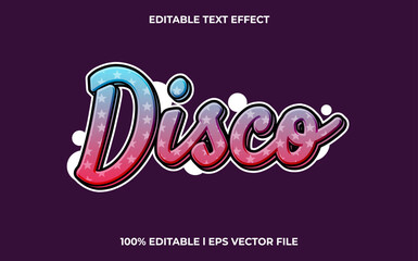 Poster - Vector disco editable font. typography template text effect. lettering vector illustration logo
