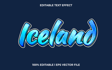 Poster - Vecto iceland editable font. typography template text effect. lettering vector illustration logo
