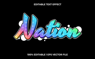 Poster - Vector nation editable font. typography template text effect. lettering vector illustration logo