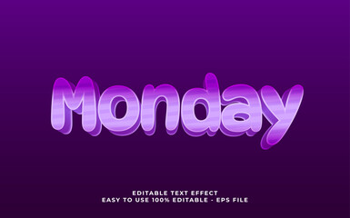 Poster - Vector monday editable font. typography template text effect. lettering vector illustration logo
