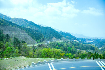 Martin Highway, Lu'an City, Anhui Province - winding mountain scenery against the blue sky