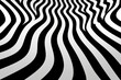A background of black and white stripes creates an optical illusion, reminiscent of zebra stripes.