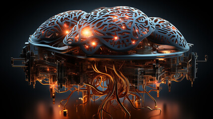 neuron creation in brain, abstract background for science and humans.