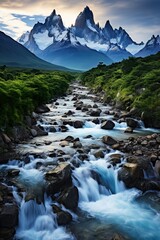 Wall Mural - mountain river in the mountains
