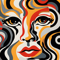 Wall Mural - abstract rippled face