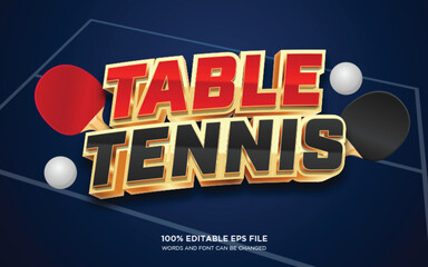 Poster - Table Tennis 3D editable text style effect	
