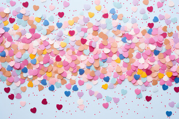 Canvas Print - Confetti Elegance, Valentine's Banner - Glistening, colorful sparkles on a simple backdrop.