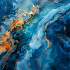 Wall Mural - Marble blue water background