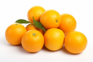 Wall Mural - Orange fruit on white background