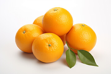 Wall Mural - Orange fruit on white background