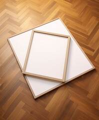 Two wooden frames on the floor