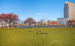  Landscape of Hudson River Park in New York, USA.