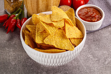 Sticker - Mexican corn nachos chips with salsa