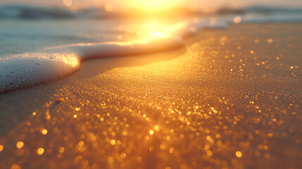 Wall Mural - soft wave of the sea on the sandy beach. 