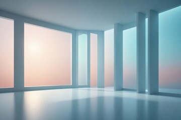 Poster - Minimalist fantasy architectural space wallpaper