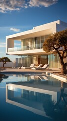 Wall Mural - Modern villa with pool and amazing sea view