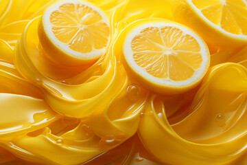 Poster - Lemon - Bright yellow abstract segments with a zesty twist.