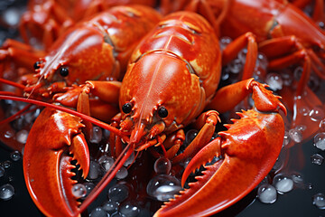 Poster - Lobster - Red and orange abstract forms with a seafood essence.