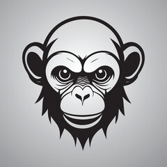 Monkey head, monkey face vector Illustration, on a isolated background, SVG