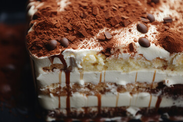 Poster - Tiramisu - Layered abstract of coffee, cream, and cocoa.