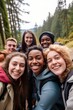 © duyina1990 - Multiracial group of friends hiking in the woods