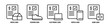© yudi - Game Loan, Device Loan, Electronic Loan, Fashion Loan, House Loan editable stroke outline icons set isolated on white background flat vector illustration.