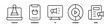 News, Diagram, TV, E-commerce, Strategy editable stroke outline icons set isolated on white background flat vector illustration.