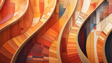Fototapeta Przestrzenne - Abstract Staircase Ascent Pattern