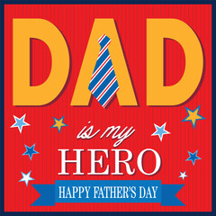 Canvas Print - happy father's day with colorful text and tie