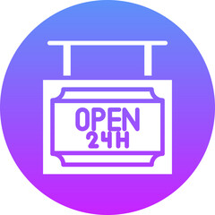 24 hrs open icon