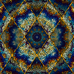 Poster - Vector seamless mosaic art pattern. Art background.