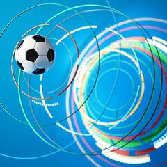 Wall Mural - football with money coin concept. casino soccer game. bet gambling 3D render. 3D illustration. sports background. realistic design. copy space. online game gamble. abstract object. futuristic image