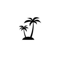 Sticker - Palm trees on the island icon isolated on white background