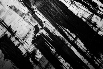 Poster - A black and white photo of a train track. Suitable for various uses
