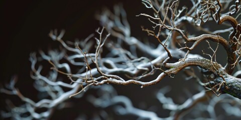 Poster - A detailed view of a tree covered in snow. Perfect for winter-themed designs and nature-inspired projects