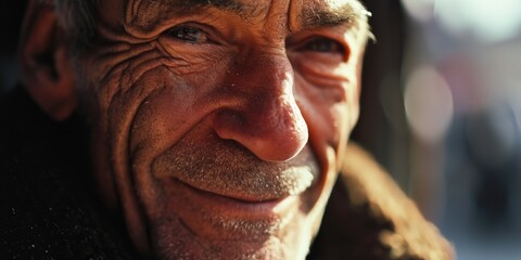 Poster - A close-up view of a person wearing a hat. Suitable for various uses