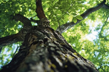 Poster - A picture of a tall tree with lush green leaves. Perfect for nature-themed designs and projects