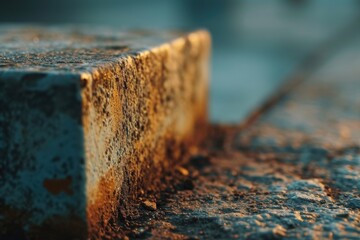 Poster - A detailed close-up view of a piece of metal. This image can be used in various industrial, construction, or engineering projects