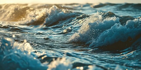 Poster - A close-up view of a powerful wave in the ocean. Perfect for adding a touch of nature and energy to any design project
