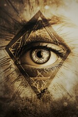 Poster - A detailed close-up of a person's eye. Ideal for use in medical, beauty, or fashion-related projects